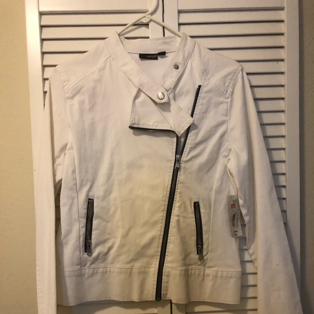 White soft jean jacket